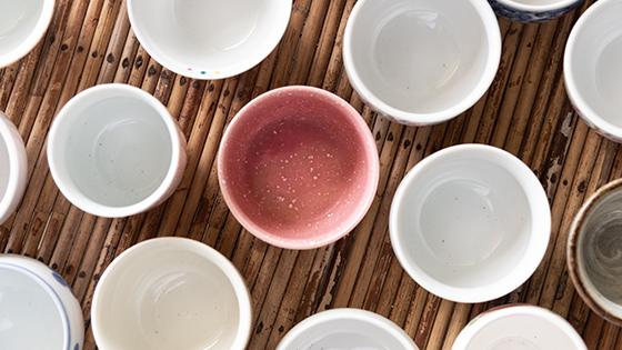 A collection of ceramic bowls, showcasing various designs and colors
